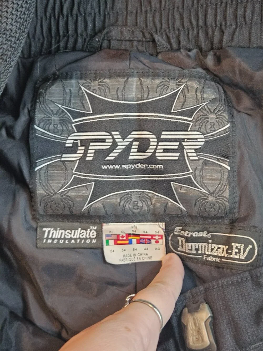 Spyder Dermizax EV Ski Bibs Pant Mens Size XL Black Thinsulate Waterproof Winter